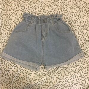Denim Paper-Bag High-Waisted Women Shorts Size S